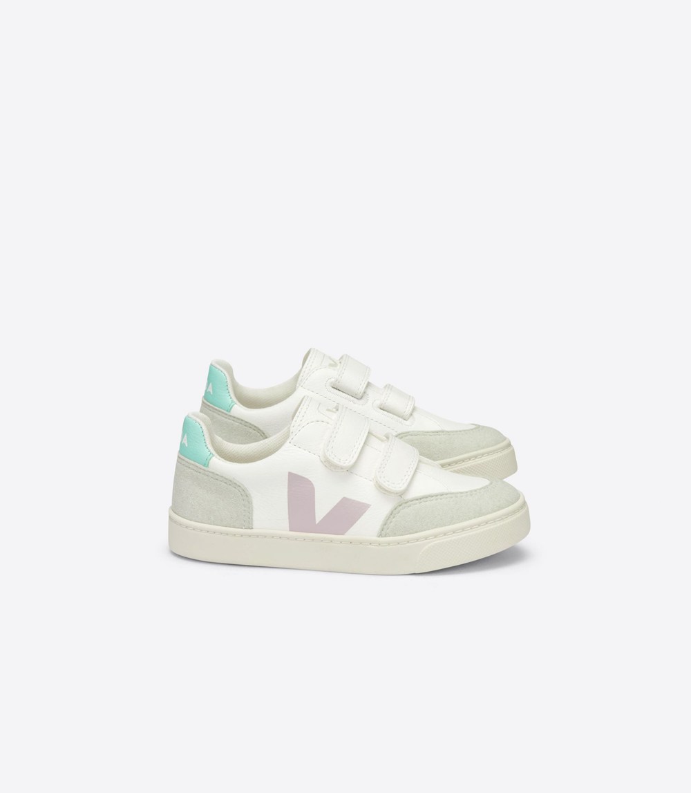 Veja Sneakers Copii - V-12 Velcro Chromefree - Albi - 0359742-NC